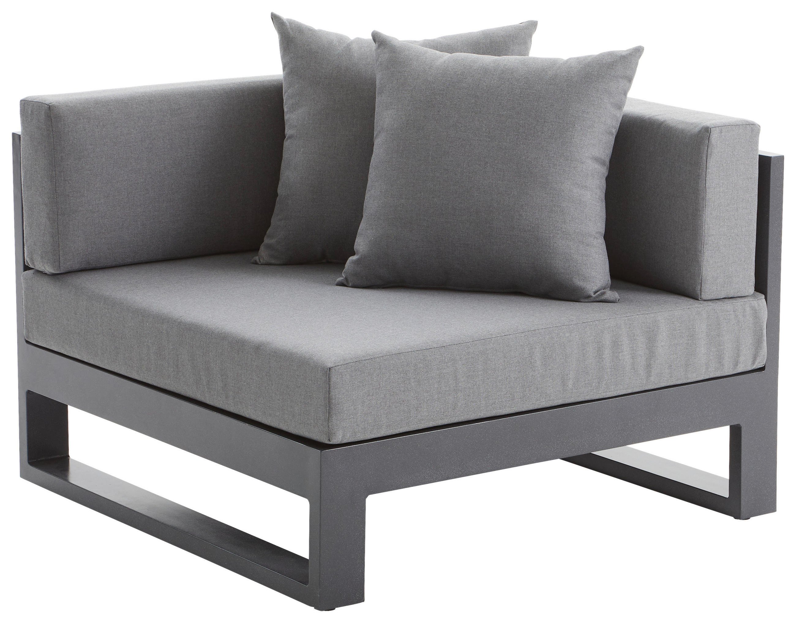 LOUNGEECKTEIL - Anthrazit, Design, Textil/Metall (90/60/90cm) - Amatio