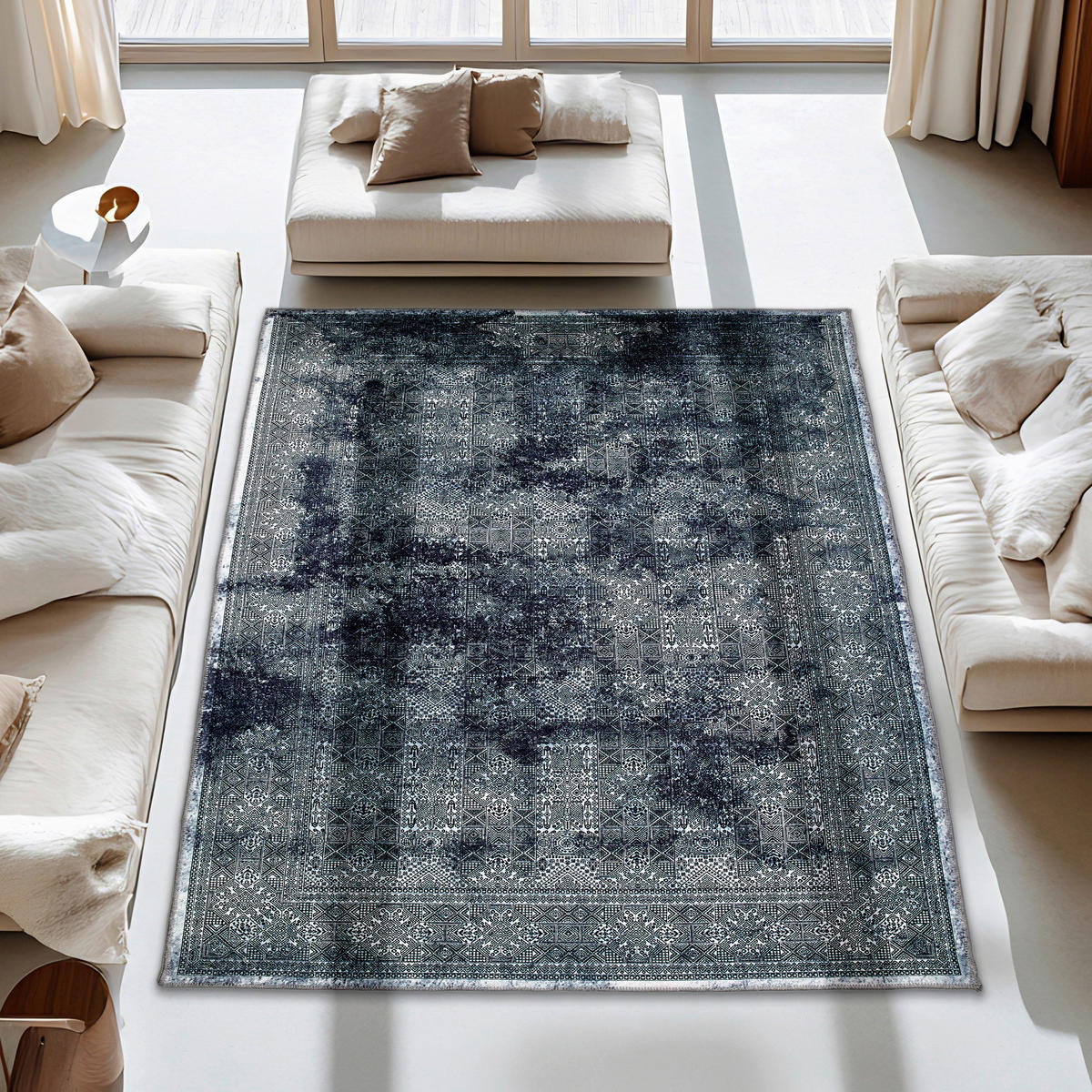 FLACHWEBETEPPICH 160/230 cm Piper Anthrazit, Schwarz rechteckig  - Anthrazit/Schwarz, Basics, Textil (160/230cm) - Astra