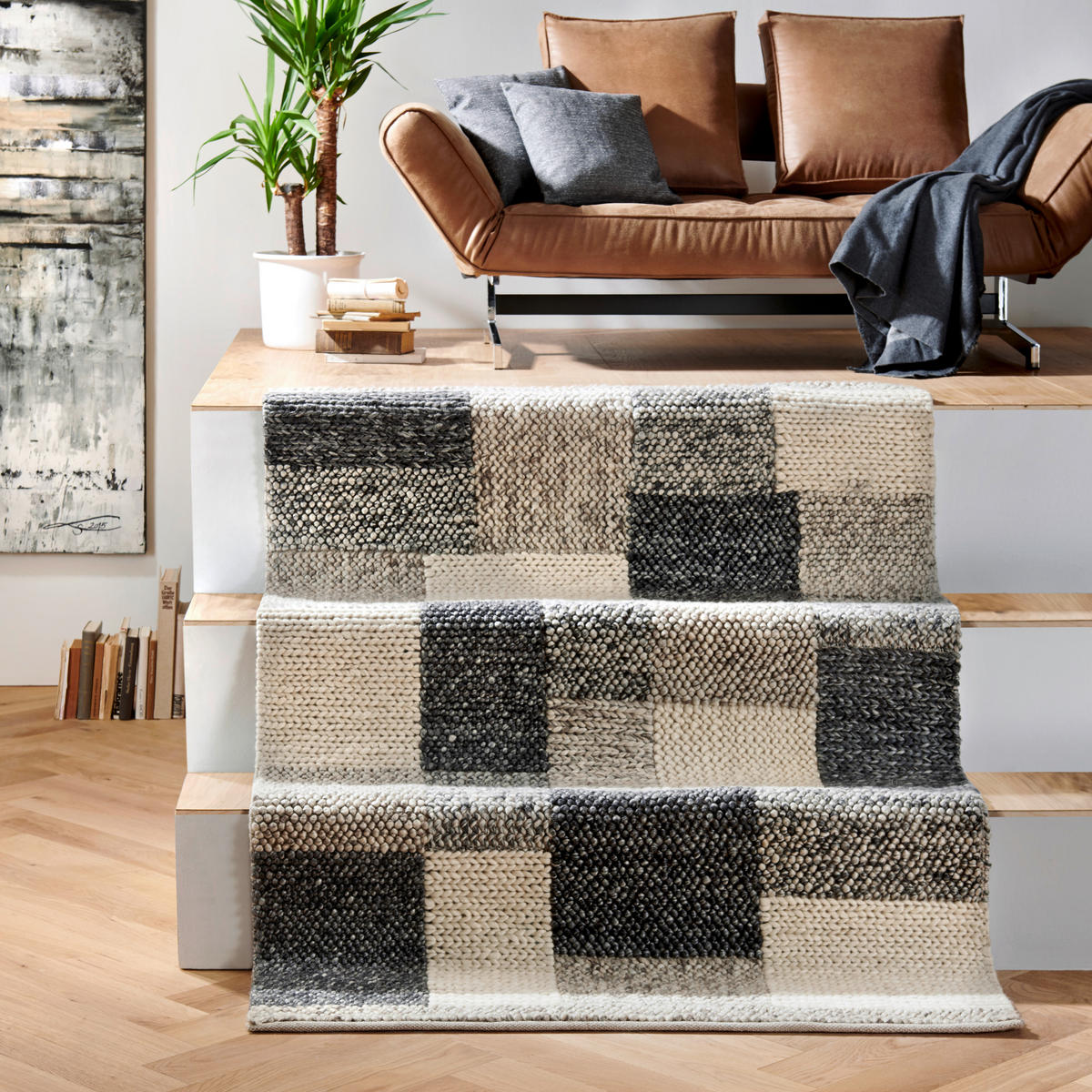 RUČNO TKANI TEPIH 160/230 cm   siva  Nordic  - siva, Natur, tekstil (160/230cm) - Linea Natura