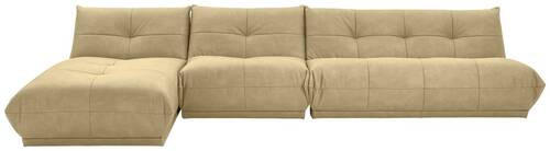 ECKSOFA in Lederlook Beige  - Beige, Trend, Textil (185/390cm) - Livetastic