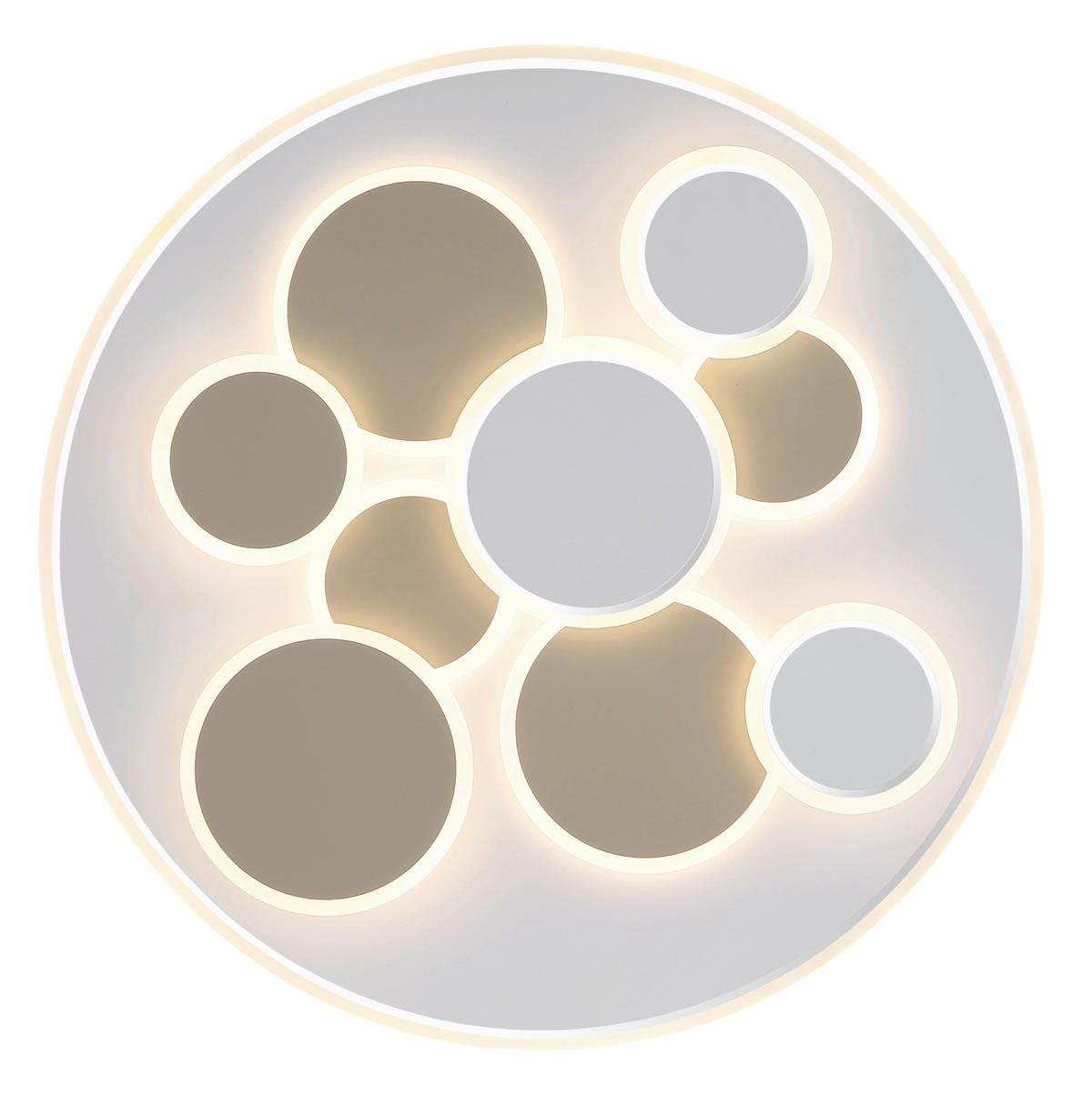 LED-DECKENLEUCHTE Monty 48,5/6 cm  - Sandfarben/Opal, Design, Kunststoff/Metall (48,5/6cm) - Globo