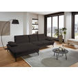 ECKSOFA in Chenille, Mikrofaser Mokka  - Schwarz/Mokka, Design, Textil/Metall (157/299cm) - Dieter Knoll