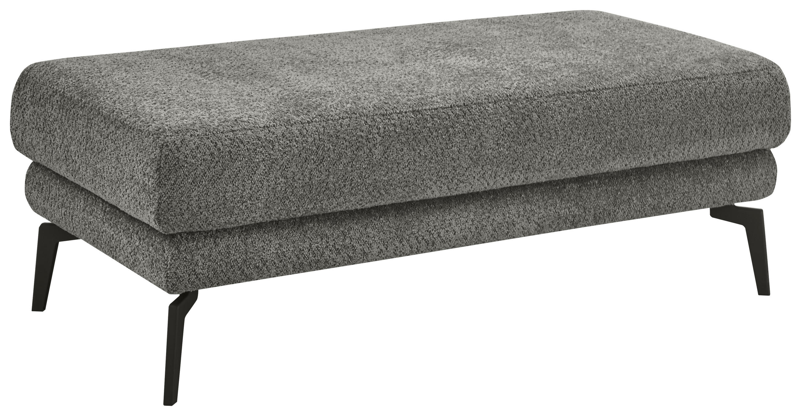 HOCKER Chenille Anthrazit  - Anthrazit/Schwarz, KONVENTIONELL, Textil/Metall (130/44/68cm) - SetOne by Musterring