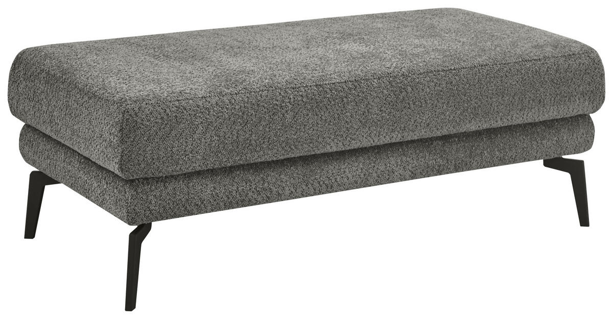 HOCKER Chenille Anthrazit  - Anthrazit/Schwarz, KONVENTIONELL, Textil/Metall (130/44/68cm) - SetOne by Musterring