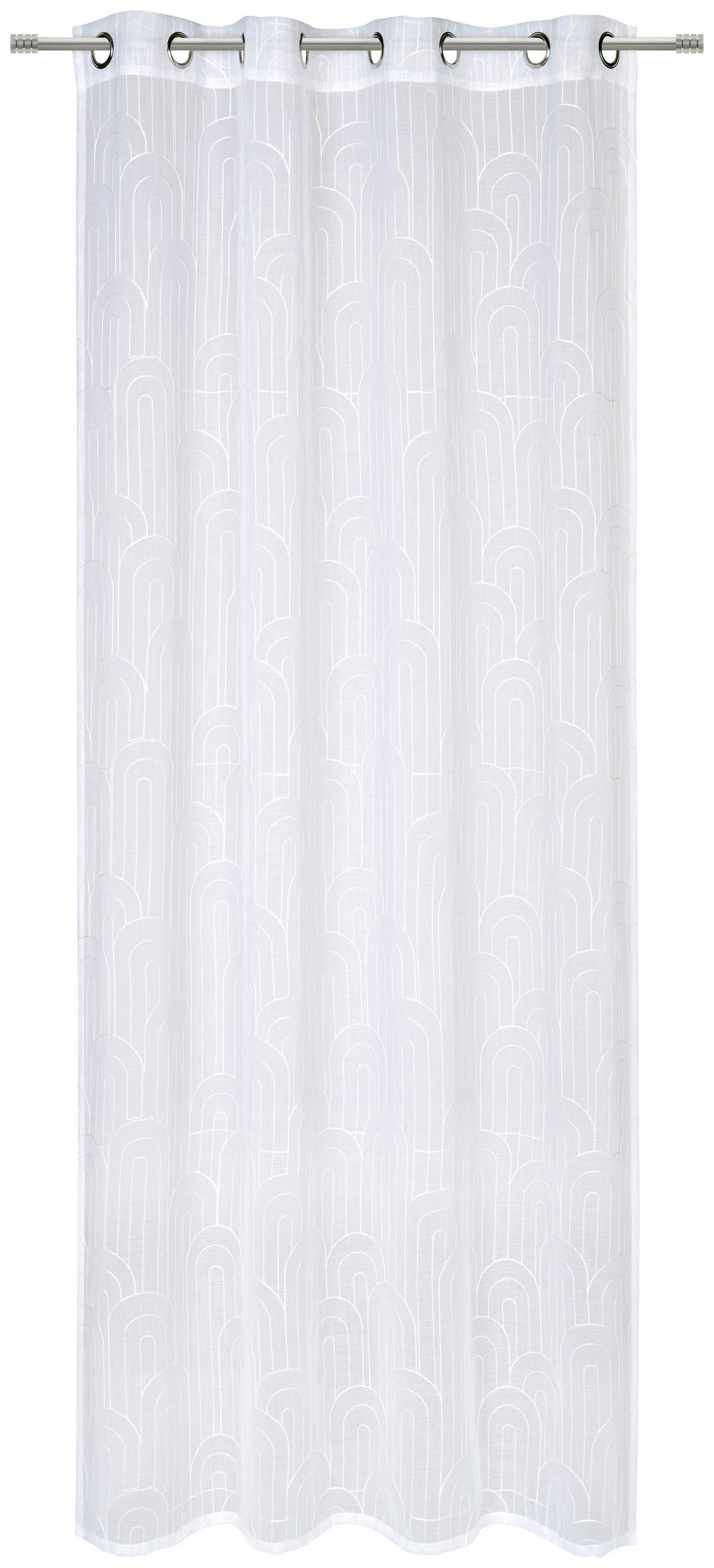 PERDEA CU INELE TIP CAPSĂ transparent  - alb, Konventionell, textil (140/245cm) - Esposa