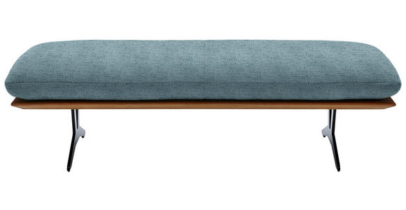 HOCKERBANK in Holz, Textil Hellblau - Schwarz/Hellblau, Design, Holz/Textil (150/43/60cm) - Dieter Knoll