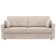 SCHLAFSOFA  in Flachgewebe Sandfarben  - Sandfarben/Chromfarben, KONVENTIONELL, Textil/Metall (208/86/97cm) - Novel