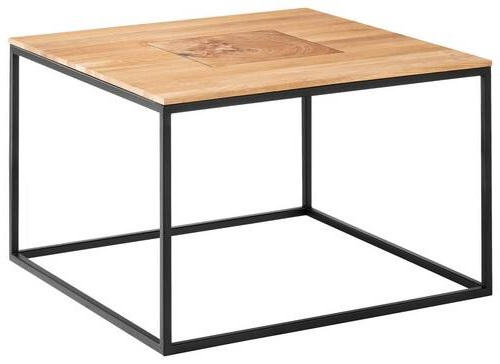 COUCHTISCH 65/65/41,5 cm quadratisch Naturfarben, Schwarz  - Schwarz/Naturfarben, Design, Holz/Metall (65/65/41,5cm) - Johann Jakob