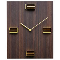WANDUHR  30/40 cm  - Braun, Modern, Holz (30/40cm)