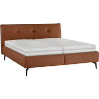 POLSTERBETT 180/200 cm  Braun, Cognac  - Weiss/Cognac, Modern, Holz/Holzwerkstoff (180/200cm) - Beldomo - Sleep