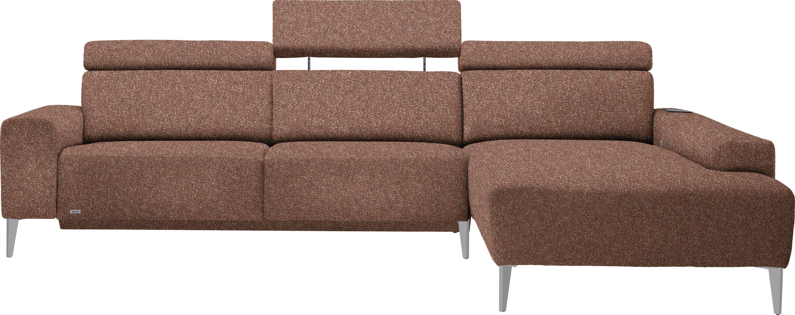 ECKSOFA  in Mikrovelours Terracotta  288/205 cm  - Terracotta/Alufarben, Design, Textil (288/205cm) - Sedda