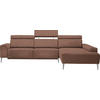 ECKSOFA  in Mikrovelours Terracotta  288/205 cm  - Terracotta/Alufarben, Design, Textil (288/205cm) - Sedda