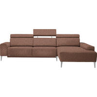 ECKSOFA  in Mikrovelours Terracotta  288/205 cm  - Terracotta/Alufarben, Design, Textil (288/205cm) - Sedda