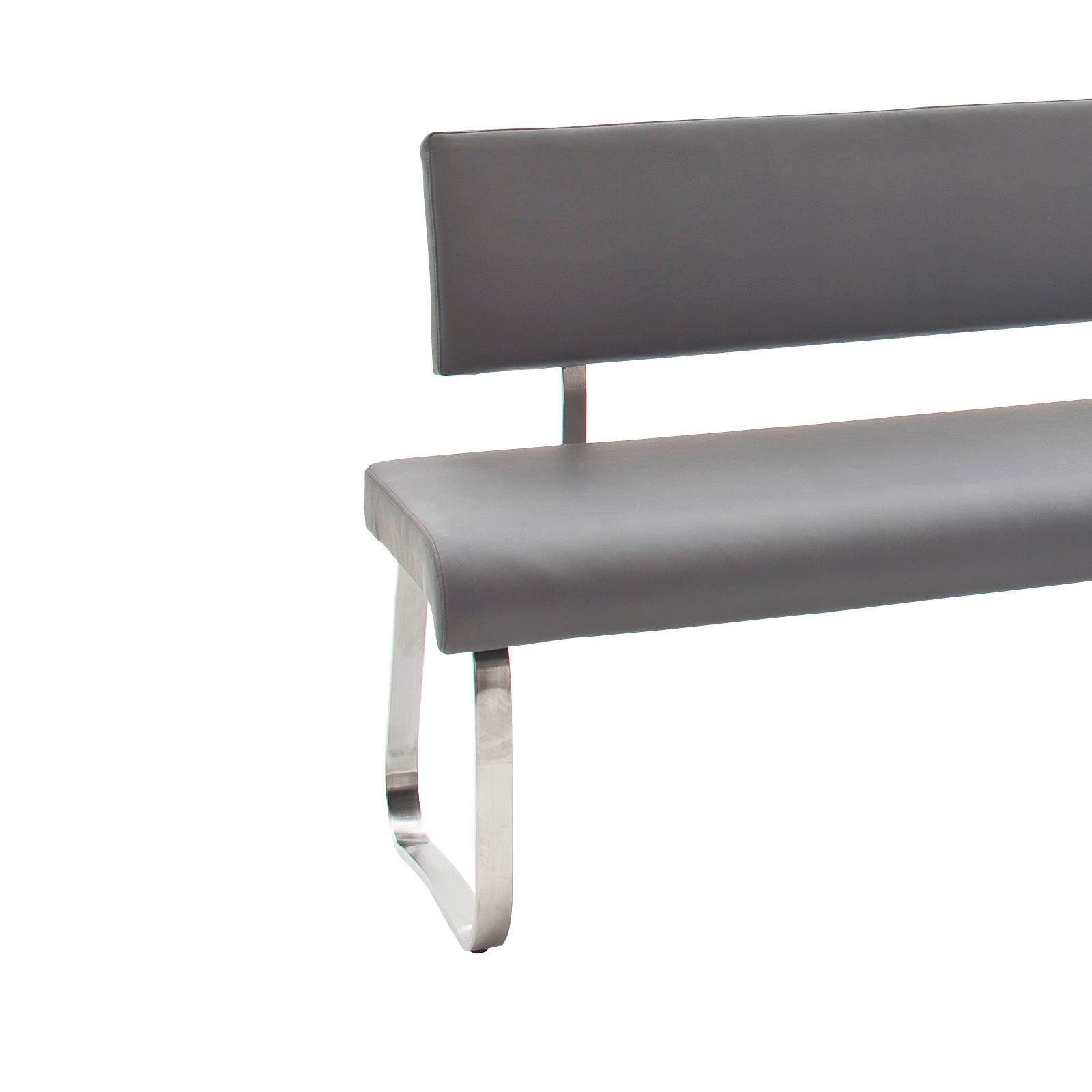 HÖRNBÄNK 200/150 cm  i grå, stålfärgad  - stålfärgad/grå, Design, metall/läder (200/150cm) - Livetastic