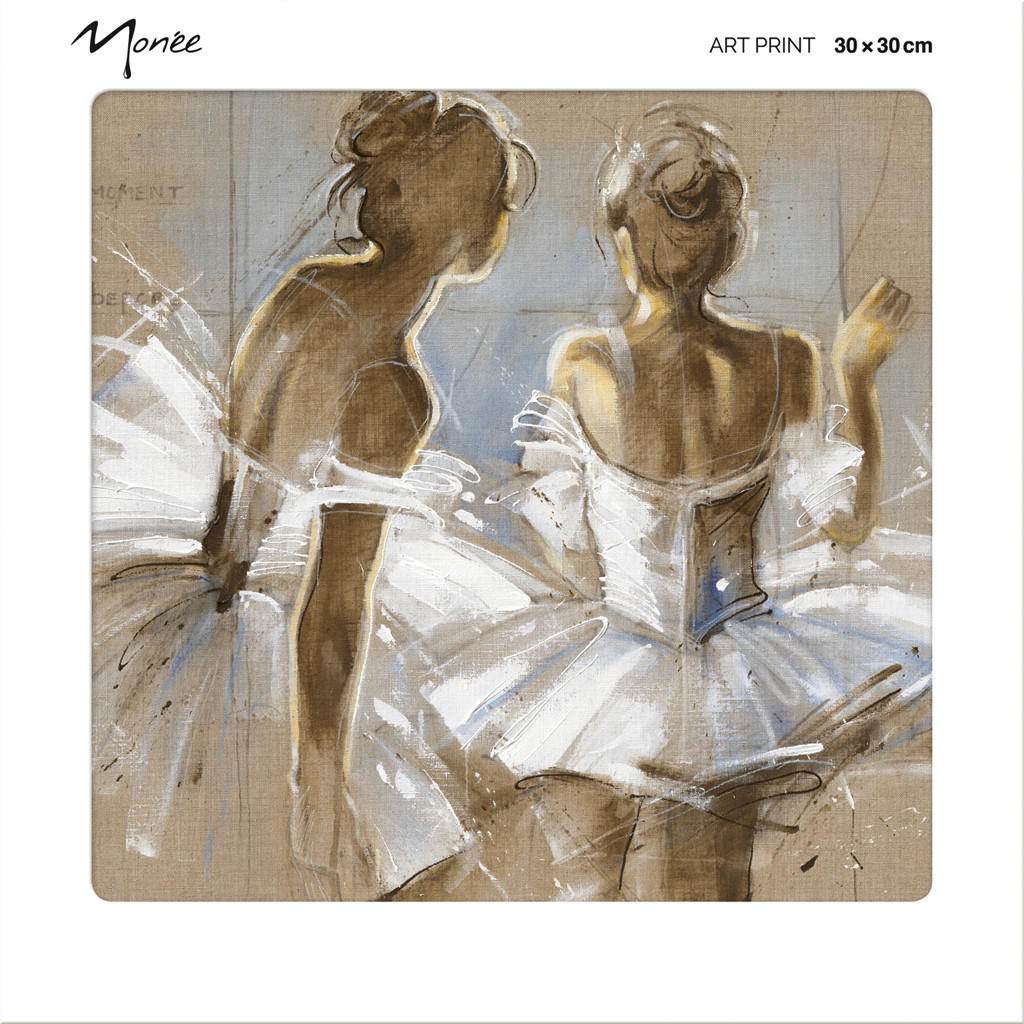 KUNSTDRUCK Frauen, Musik 30/30 cm  - Graubraun, Papier (30/30cm) - Monee