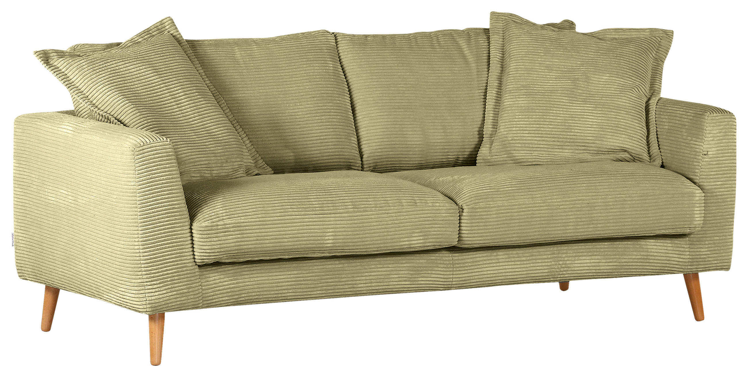 BIGSOFA Cord Hellgrün  - Naturfarben/Hellgrün, ROMANTIK / LANDHAUS, Holz/Textil (220/69/100cm) - Landscape