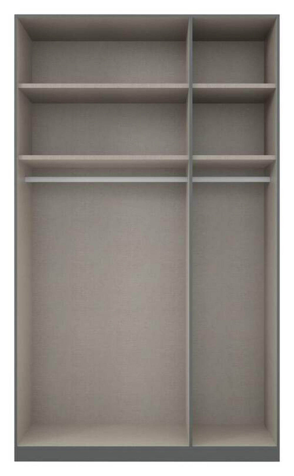 NYÍLÓAJTÓS SZEKRÉNY szürke, ezüst  - ezüst/alumínium színű, Modern, faalapú anyag (136/229/54cm) - Rauch Möbel