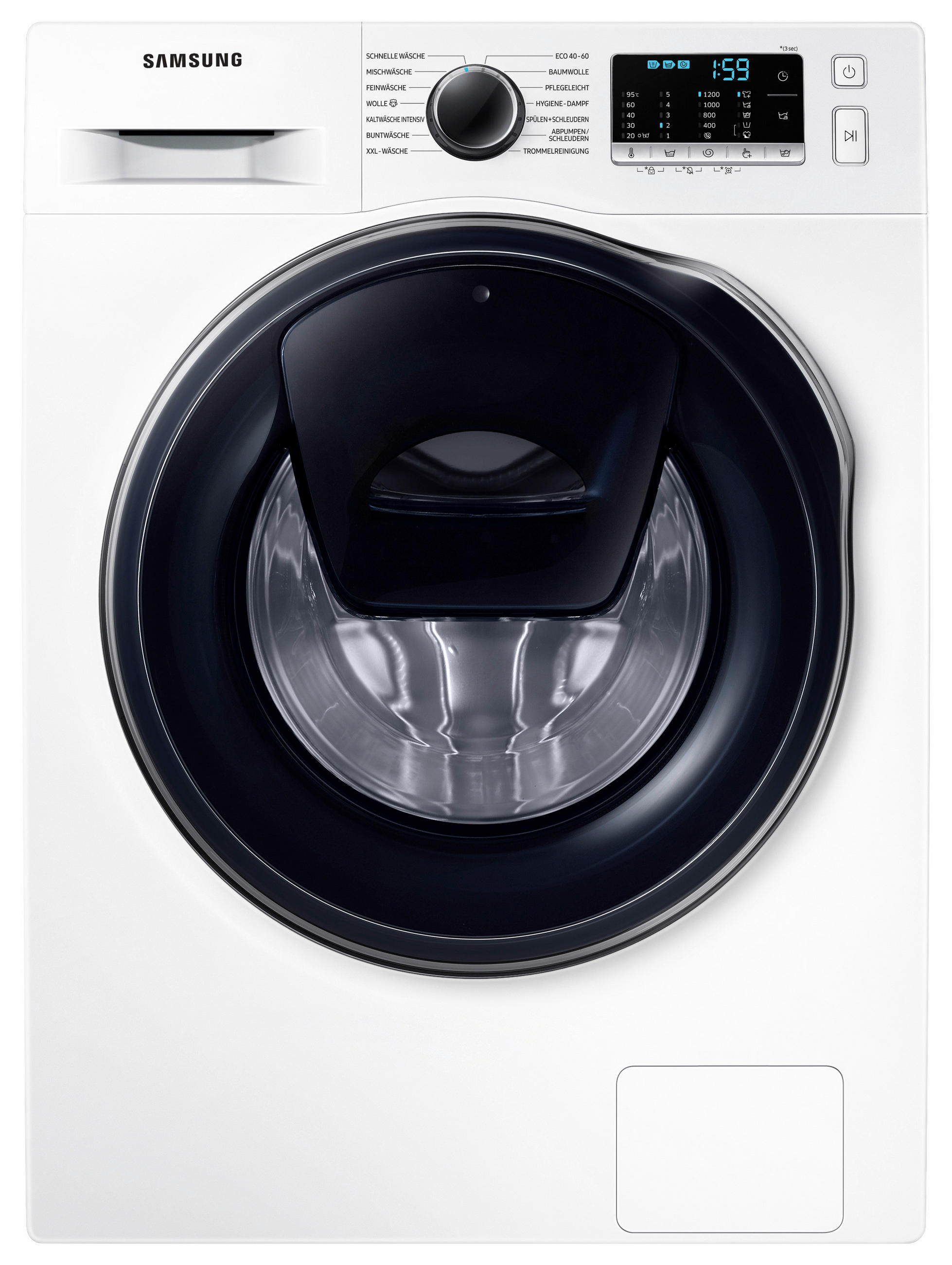 WASCHMASCHINE WW8NK52K0VW/EG - Weiß, Basics, Kunststoff/Metall (60/85/46cm) - Samsung