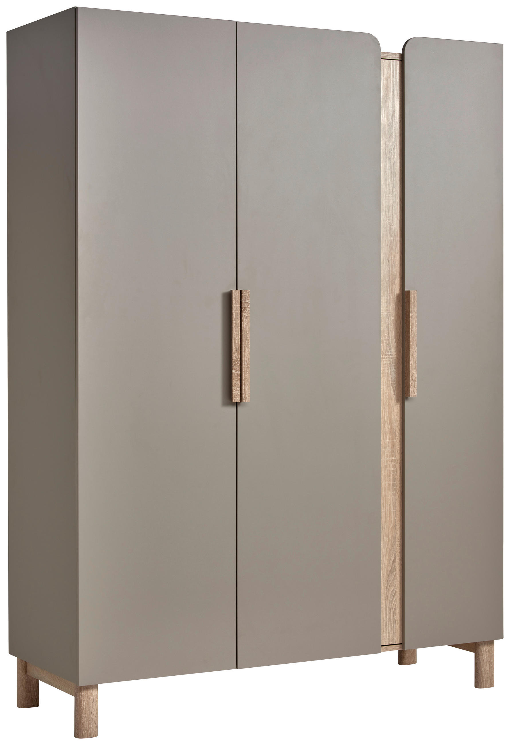 BABYKLEIDERSCHRANK Nomi Taupe, Sonoma Eiche  - Taupe/Sonoma Eiche, Trend, Holzwerkstoff (140/195/51cm) - Jimmylee