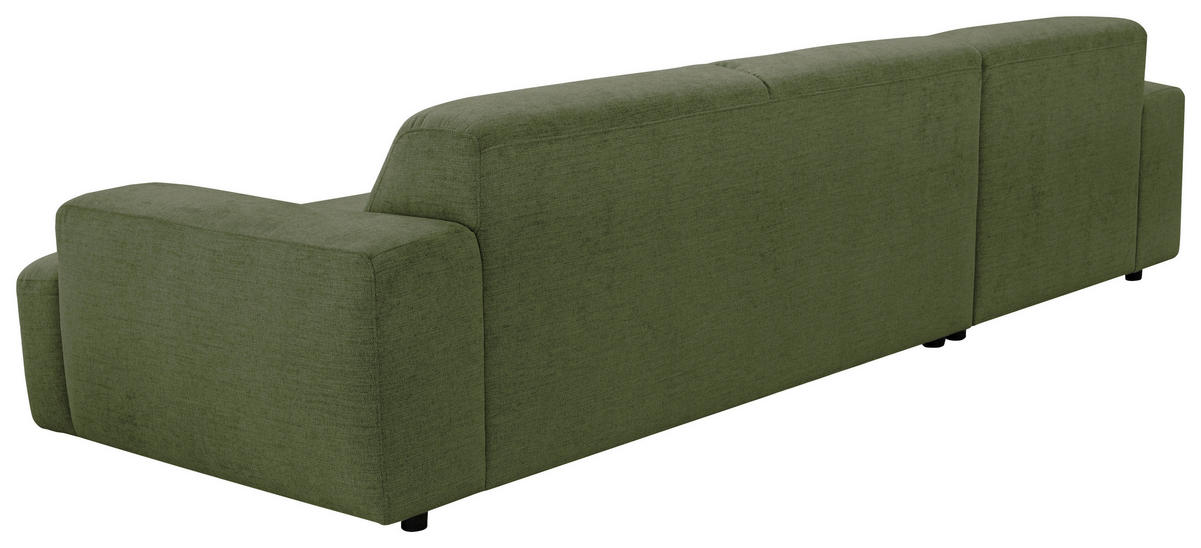 ECKSOFA 184/294 cm  in Flachgewebe Olivgrün Rücken echt  184/294 cm  - Schwarz/Olivgrün, KONVENTIONELL, Kunststoff/Textil (184/294cm) - Hom`in
