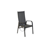 GARTENSESSEL Metall, Textil Graphitfarben, Grau  - Graphitfarben/Grau, MODERN, Textil/Metall (56/109,5/76cm) - Gardenson