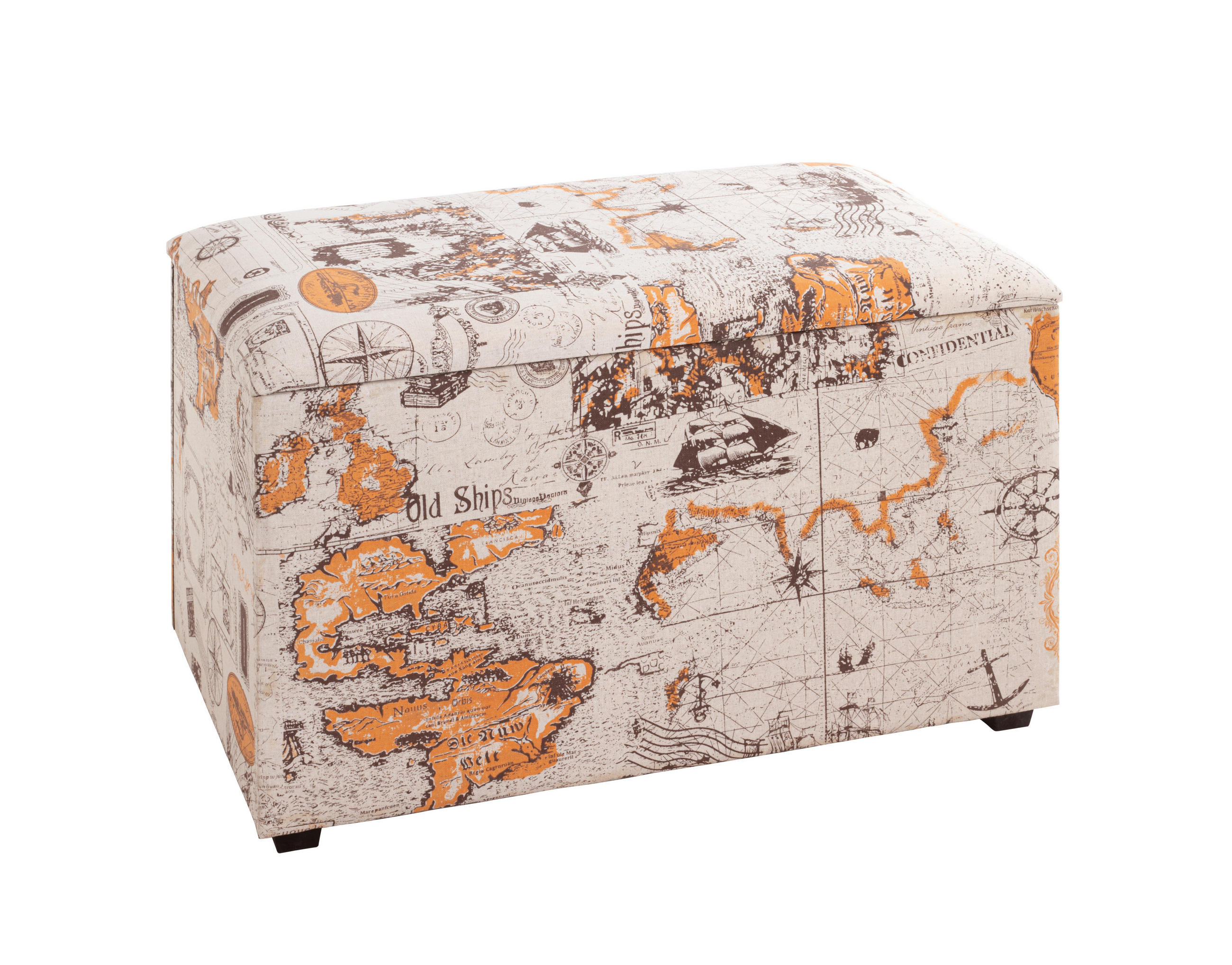 TRUHLOVÁ LAVICE, textil, kompozitní dřevo, 65/42/40 cm - vícebarevná, Basics, kompozitní dřevo/textil (65/42/40cm) - Carryhome