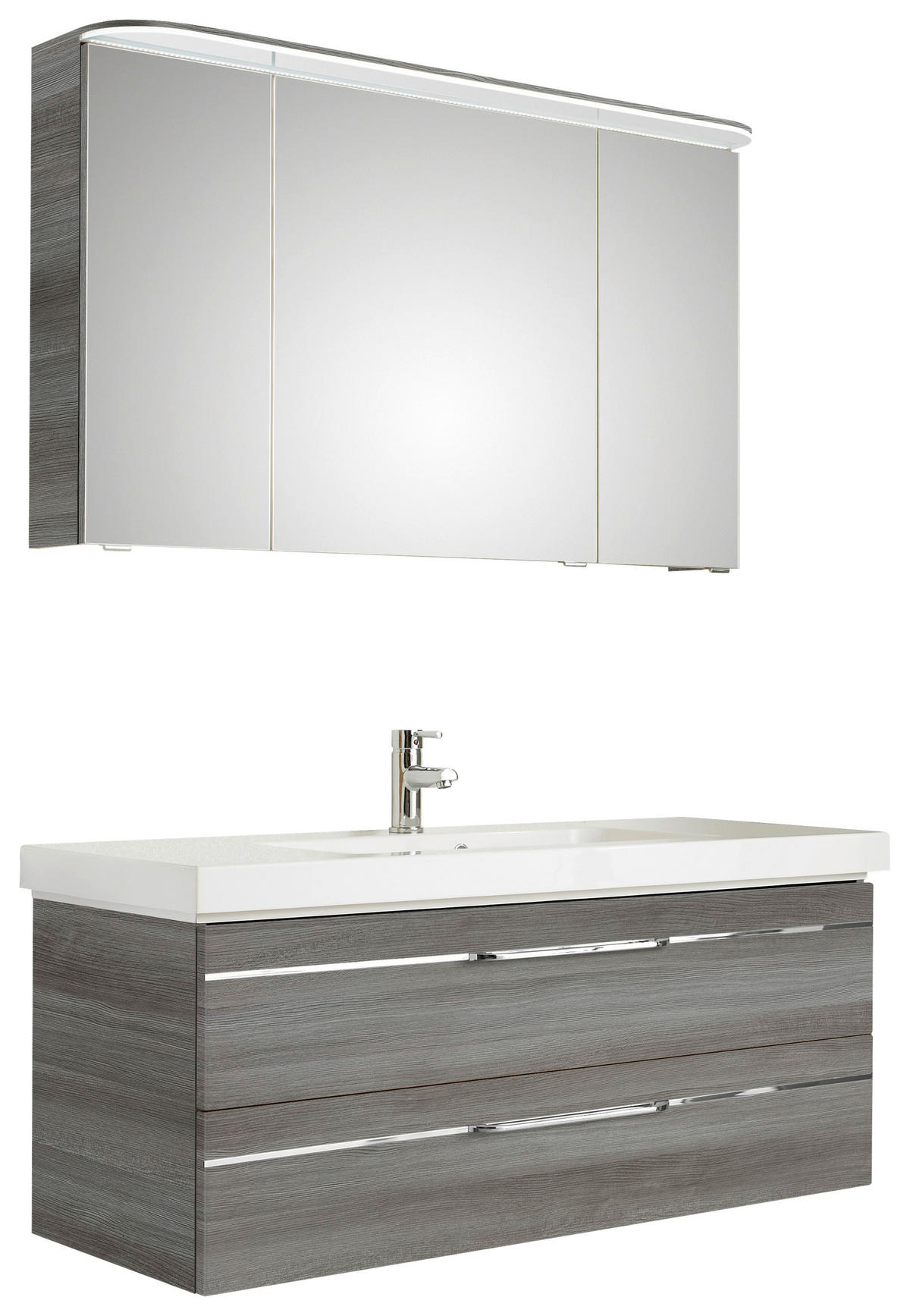 BADEZIMMER  in 123 cm  - Chromfarben/Graphitfarben, KONVENTIONELL, Glas/Holzwerkstoff (123cm) - Pelipal