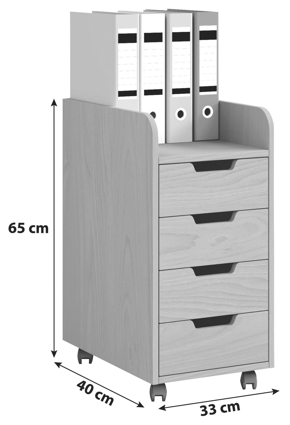 RULLHURTS 33/65/40 cm  - bokfärgad, Klassisk, trämaterial/plast (33/65/40cm) - MID.YOU