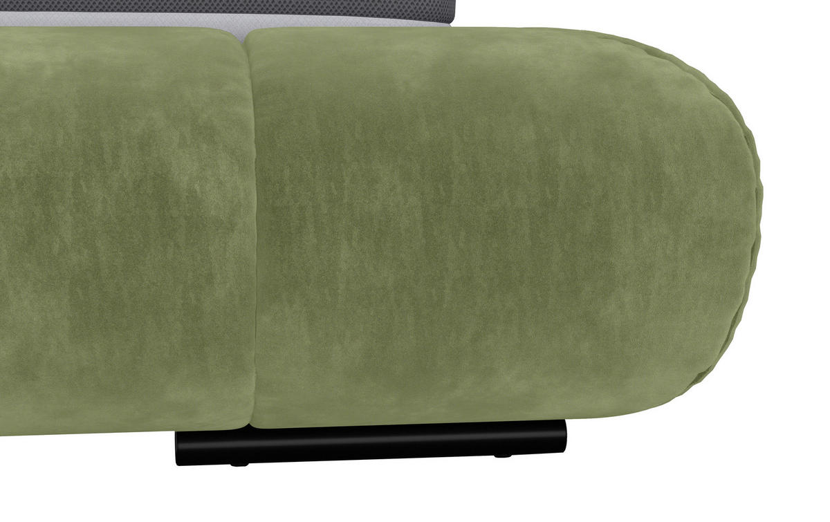 POLSTERBETT 200/200 cm,  in Grasgrün,  - Schwarz/Grasgrün, Design, Textil/Metall (200/200cm) - Belluti