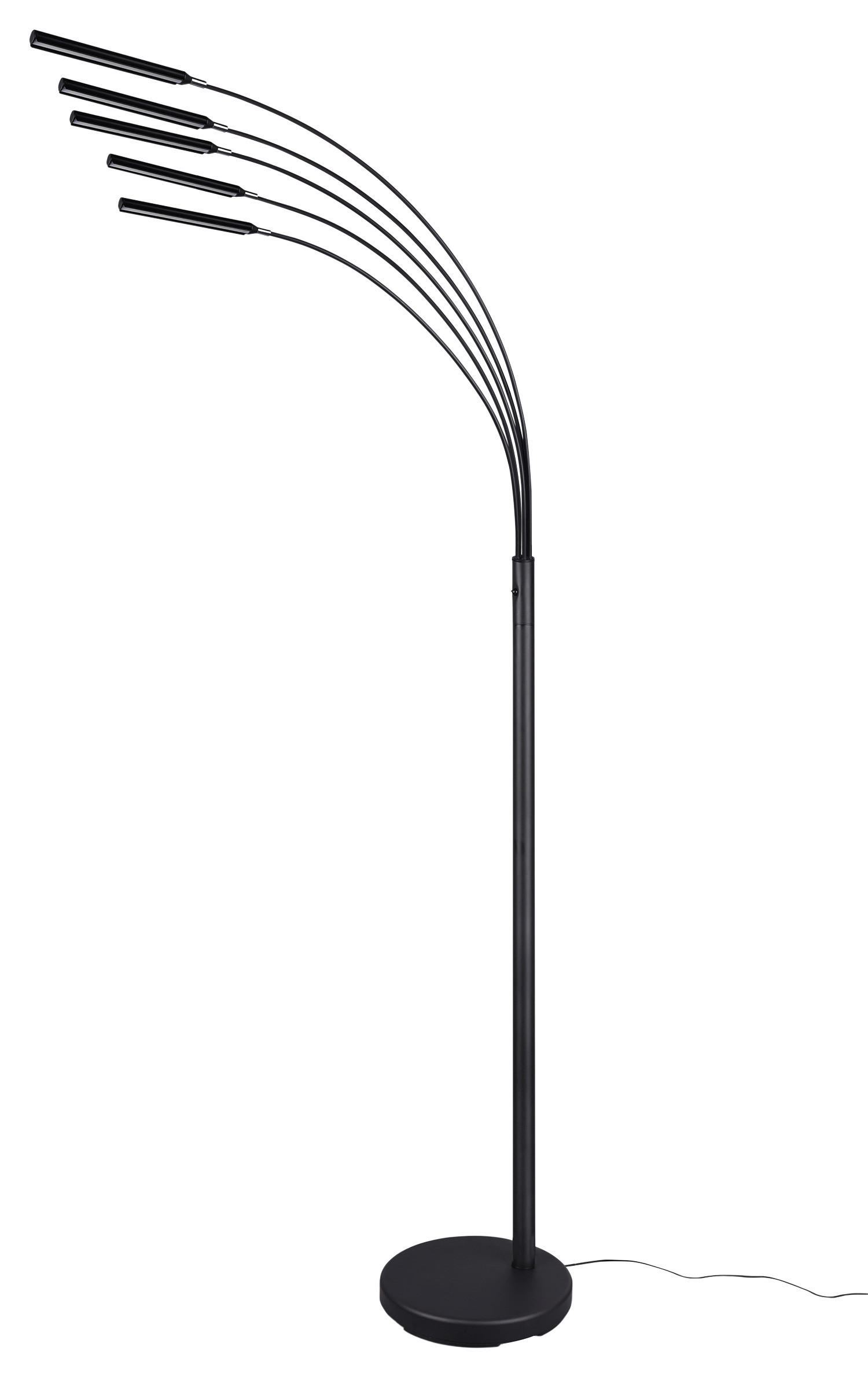 LED STOJACÍ LAMPA, 196 cm - černá, Basics, kov (196cm)