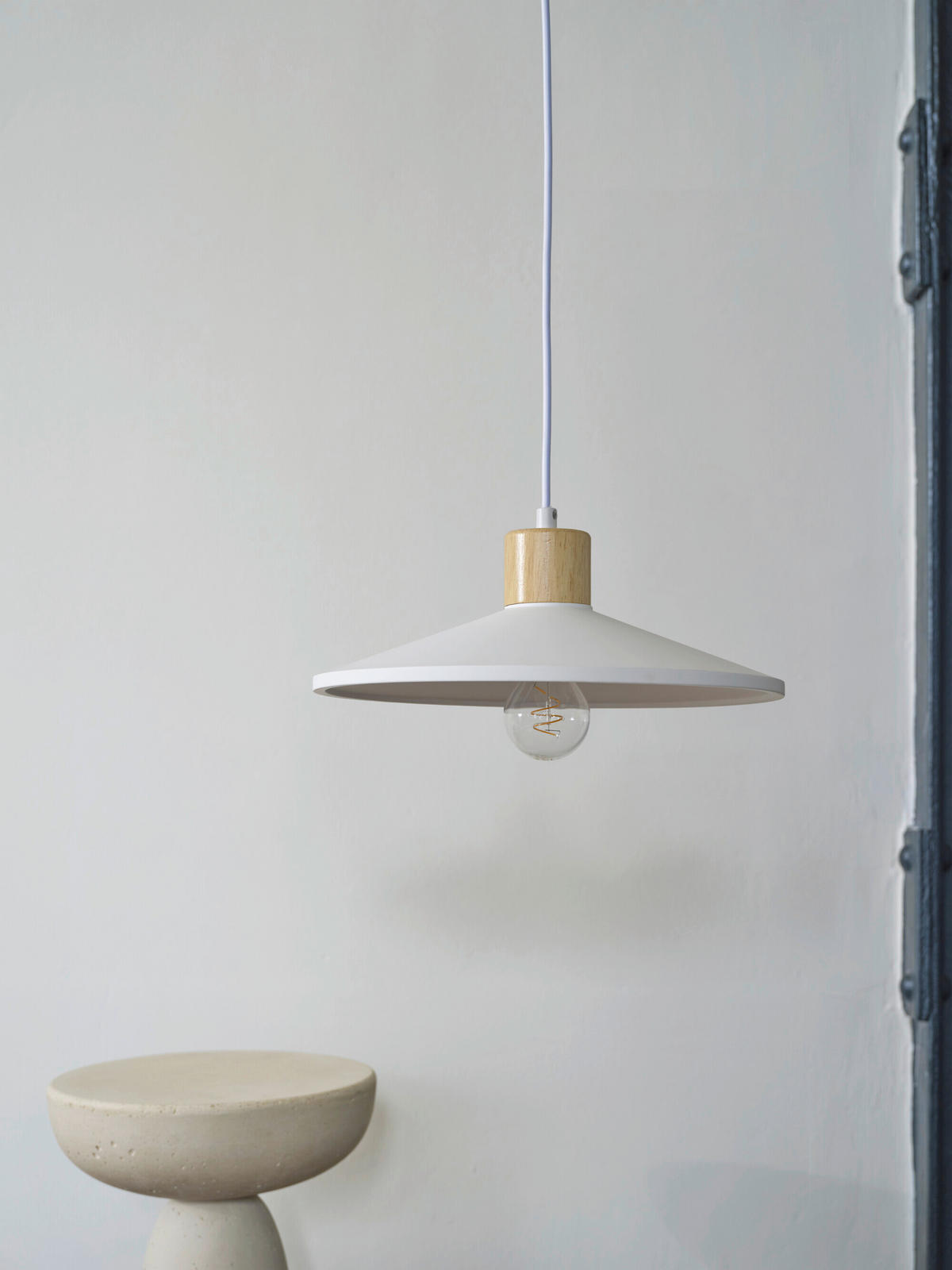 HÄNGELEUCHTE 32/116.5 cm  - Basics, Holz/Stein (32/116.5cm) - Osram