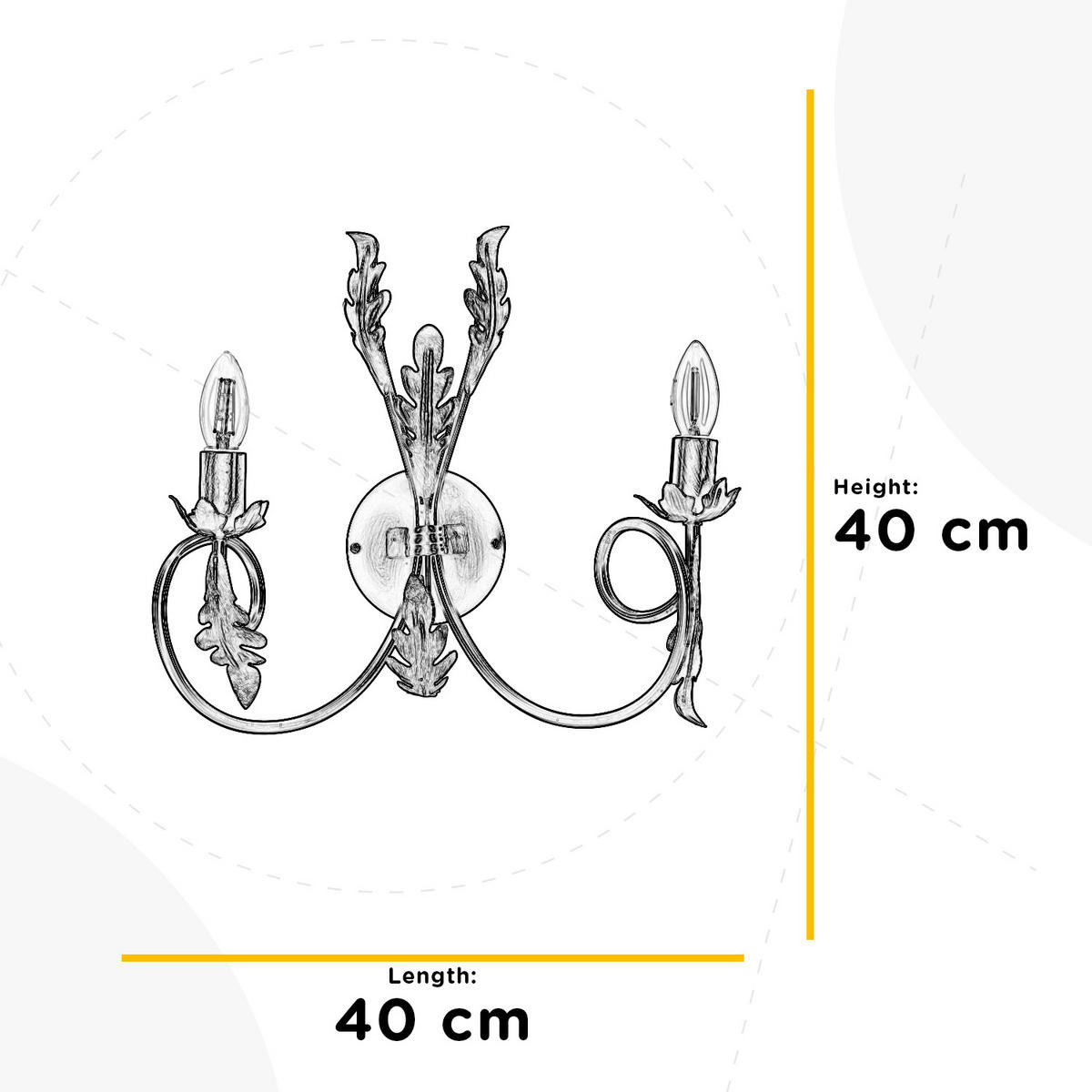 WANDLEUCHTE 40/25/40 cm   - Cognac, KONVENTIONELL, Metall (40/25/40cm)
