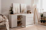 SIDEBOARD Weiß  - Schwarz/Weiß, Design, Holzwerkstoff/Kunststoff (178/80/40cm) - Carryhome