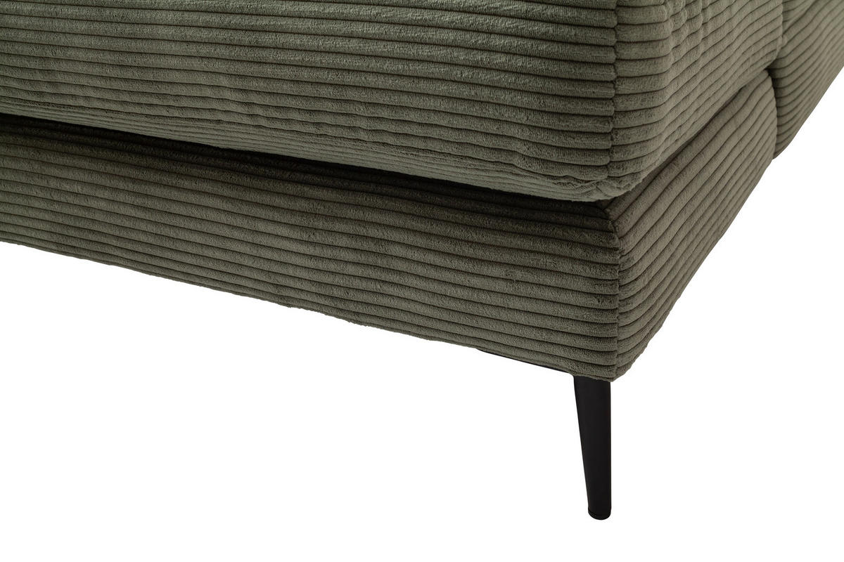 BIGSOFA in Cord Grün  - Schwarz/Grün, Design, Textil/Metall (296/83/177cm) - Dieter Knoll