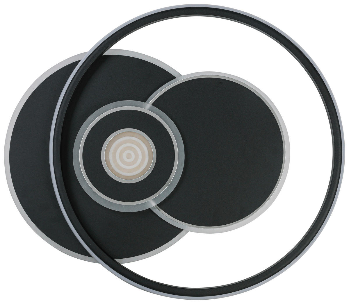 DECKENLEUCHTE 50/42,5/6,5 cm   - Chromfarben/Schwarz, Trend, Kunststoff/Metall (50/42,5/6,5cm) - Novel