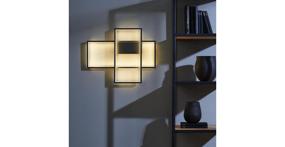 LED-DECKENLEUCHTE - Schwarz, Design, Kunststoff/Metall (50/40/6cm) - Ambiente