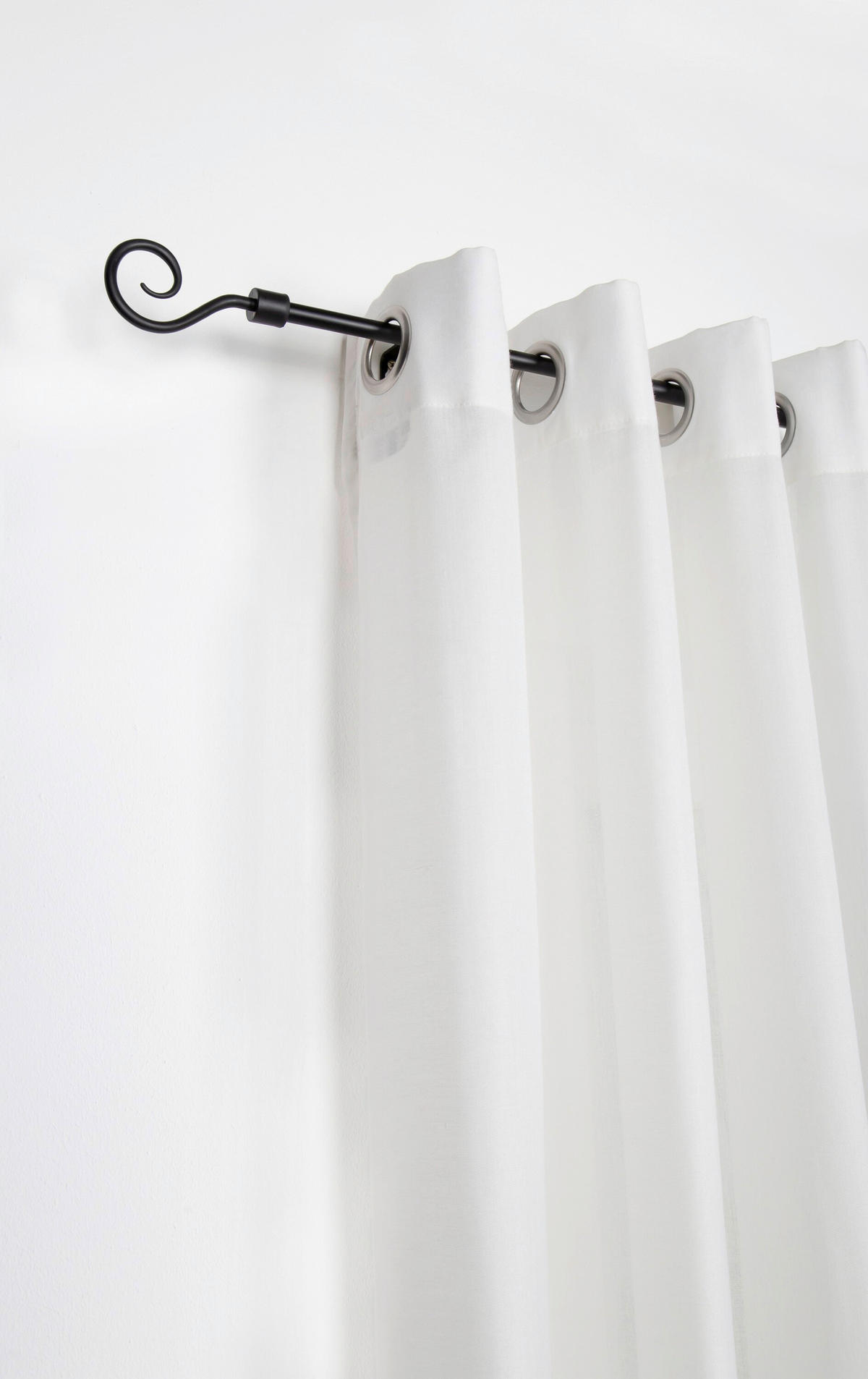 VORHANGSTANGENSET  130 cm  - Schwarz, Basics, Metall (130cm)
