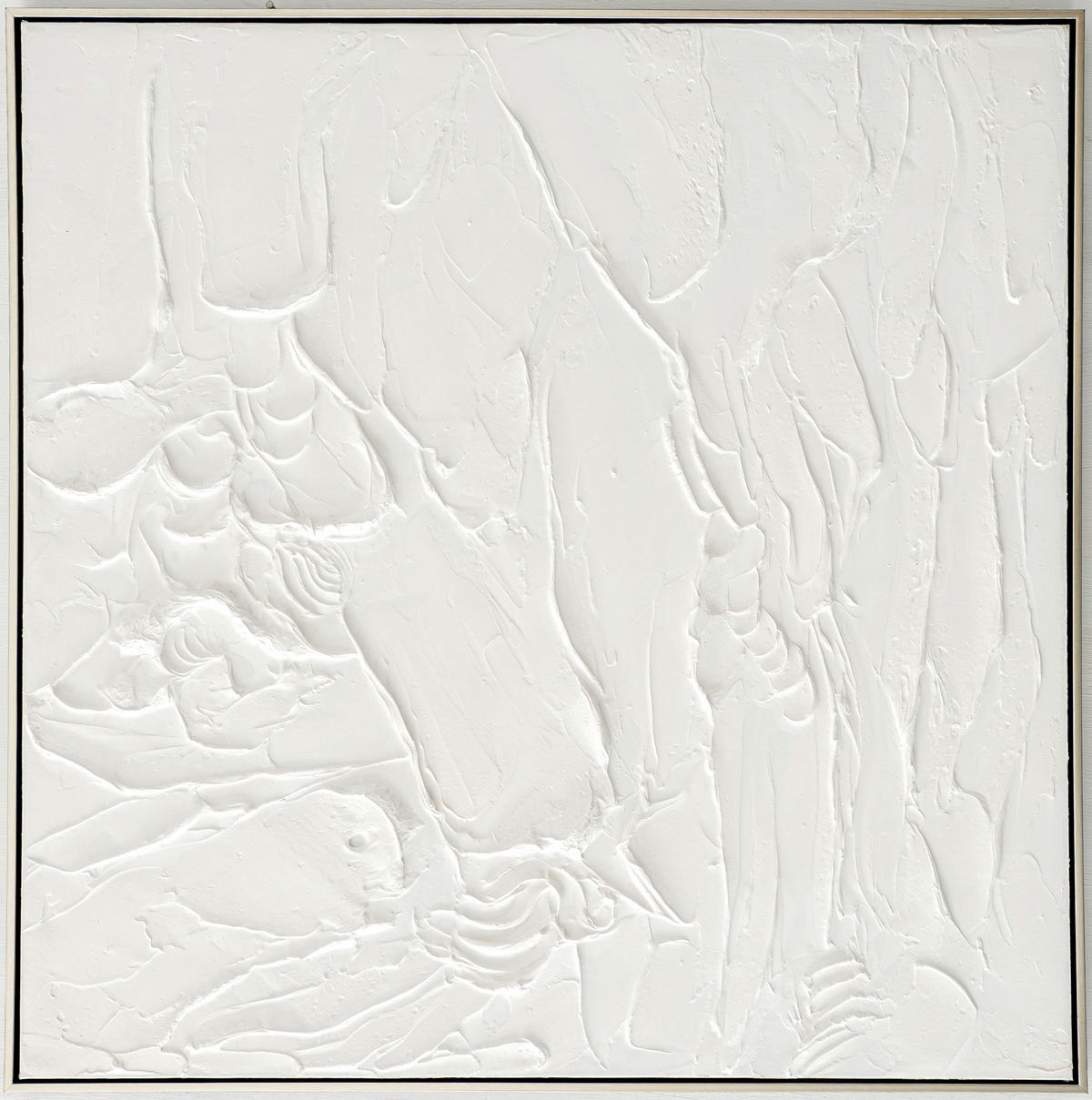 ÖLGEMÄLDE Abstraktes 85/85 cm  - Silberfarben/Weiß, Design, Holz/Kunststoff (85/85cm) - Monee