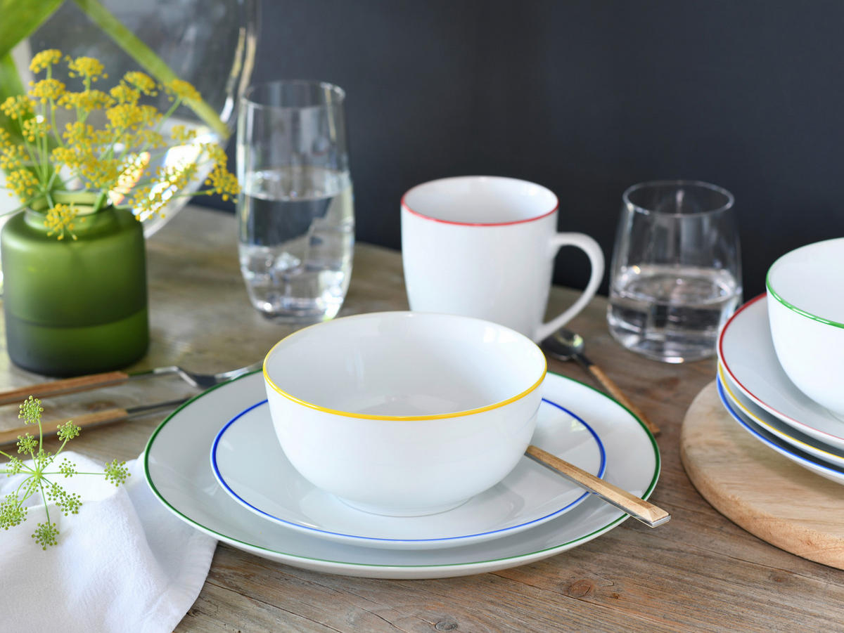 KOMBISERVICE Luna Color Line 16-teilig  - Multicolor, Basics, Keramik (33/32/31cm) - Creatable