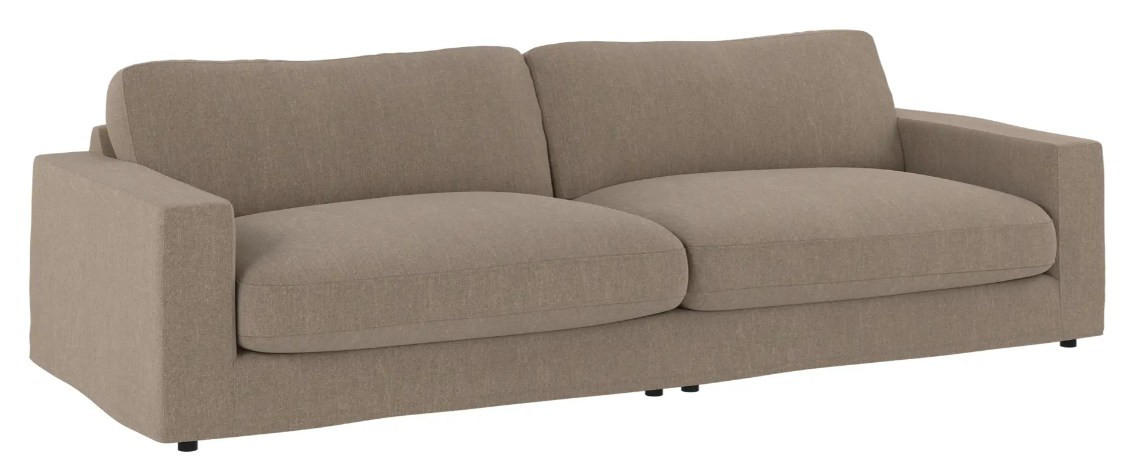4-SITS SOFFA i sandfärgad  - sandfärgad/svart, Klassisk, metall/trä (271/80/114cm) - Rowico