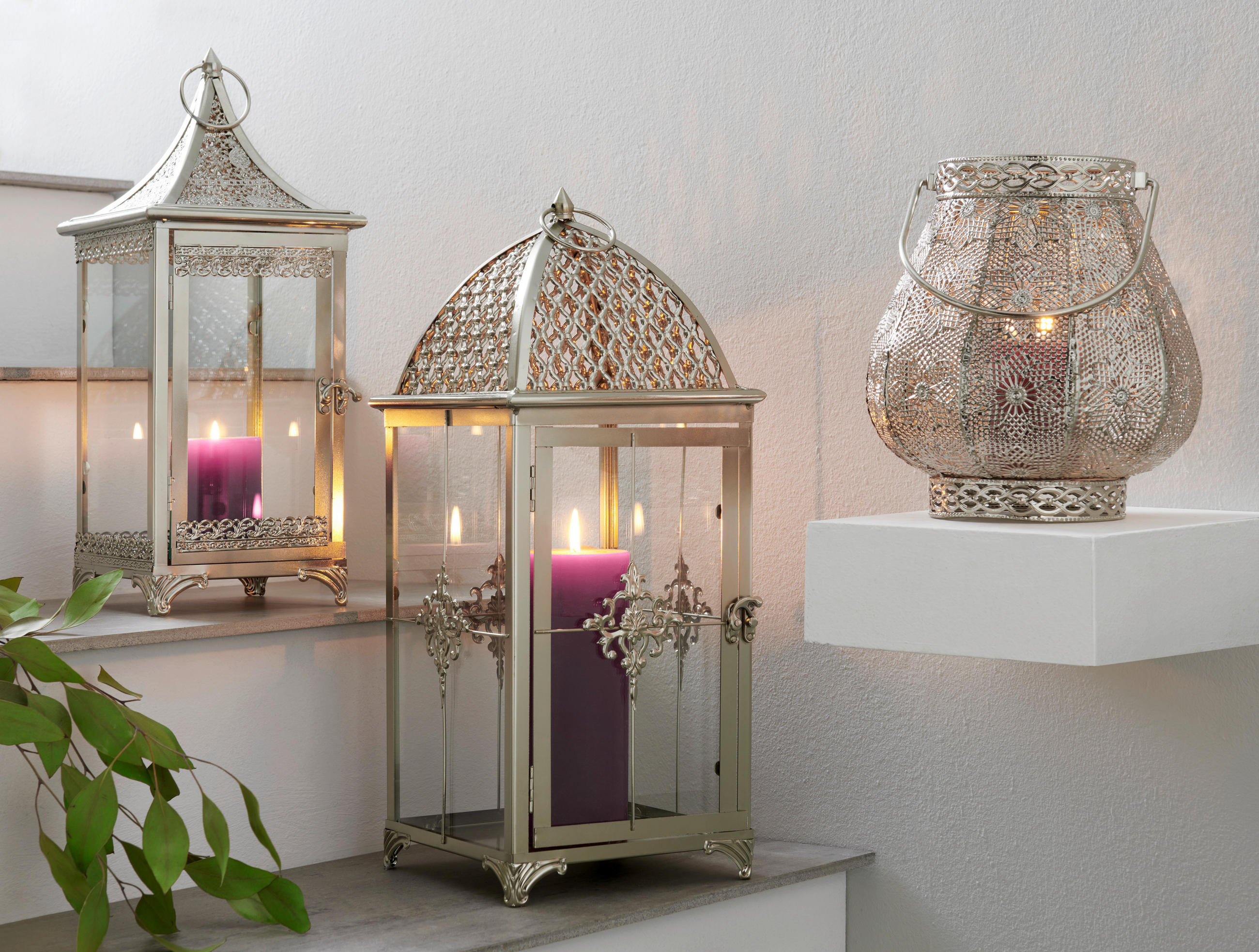 WINDLICHT - Silberfarben, LIFESTYLE, Glas/Metall (20/21,5cm) - Ambia Home