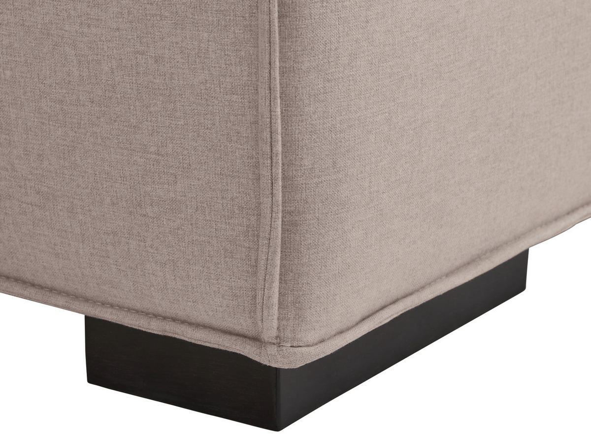 ECKSOFA Taupe Webstoff  - Taupe/Schwarz, Trend, Holz/Textil (280/260cm) - Livetastic