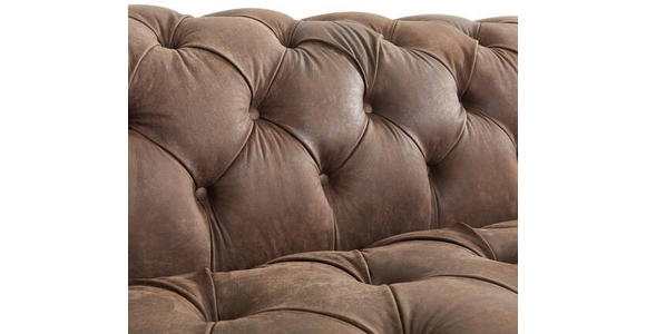 CHESTERFIELD-SOFA Dunkelbraun Echtleder  - Dunkelbraun, LIFESTYLE, Leder/Holz (200/74/101cm) - Landscape