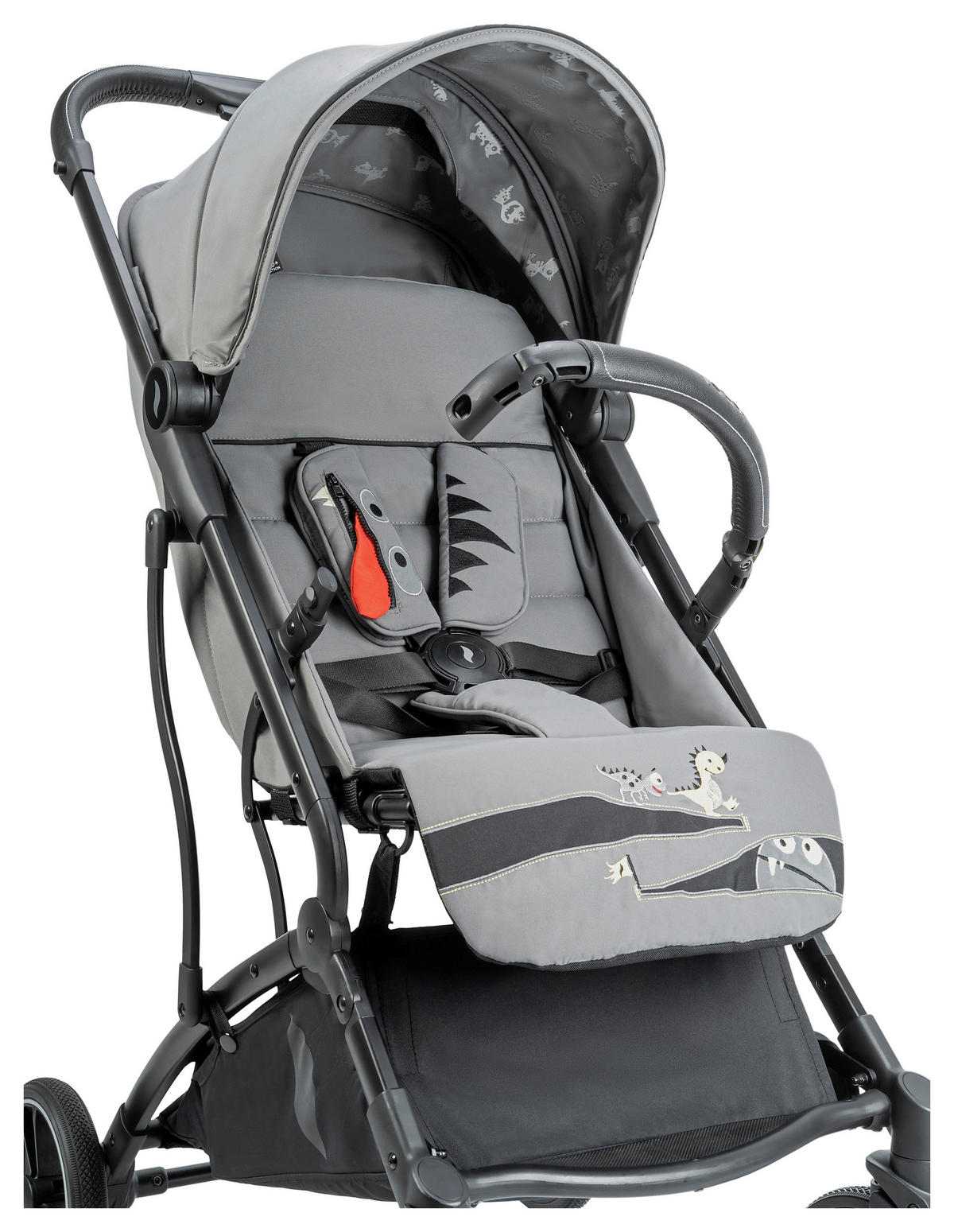 BUGGY Boogy Monster Grau  - Schwarz/Grau, Basics, Textil/Metall (48/100/74cm) - Osann