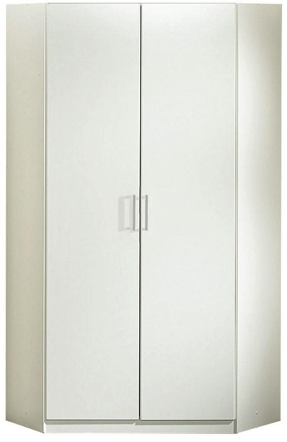 ROHOVÁ SKRIŇA, biela, 95/198 cm - biela/hliníková, Konventionell, kompozitné drevo/plast (95/198cm) - MID.YOU
