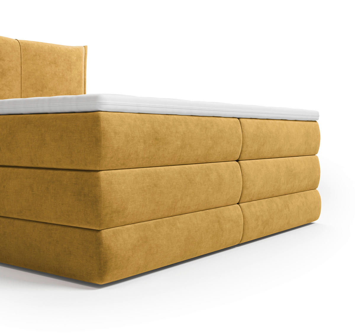 BOXSPRINGBETT 140/200 cm  Currygelb  - Currygelb/Schwarz, Modern, Holz/Holzwerkstoff (140/200cm) - MID.YOU