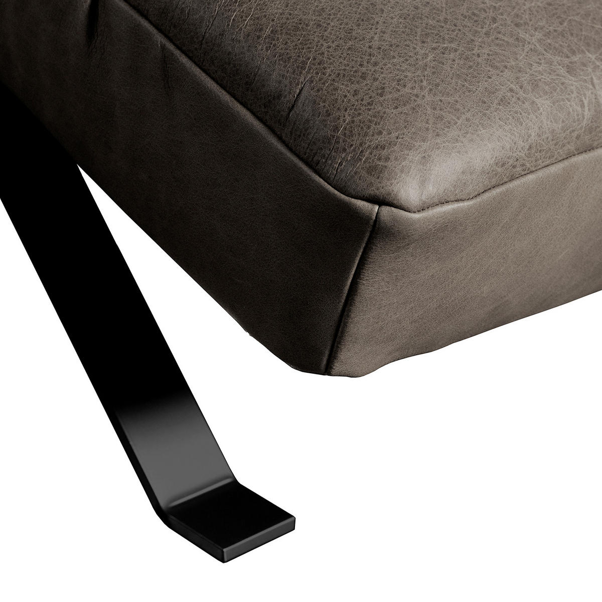 RELAXLIEGE Echtleder Fango  - Fango/Schwarz, Design, Leder/Metall (65/65-95/171cm) - Livetastic