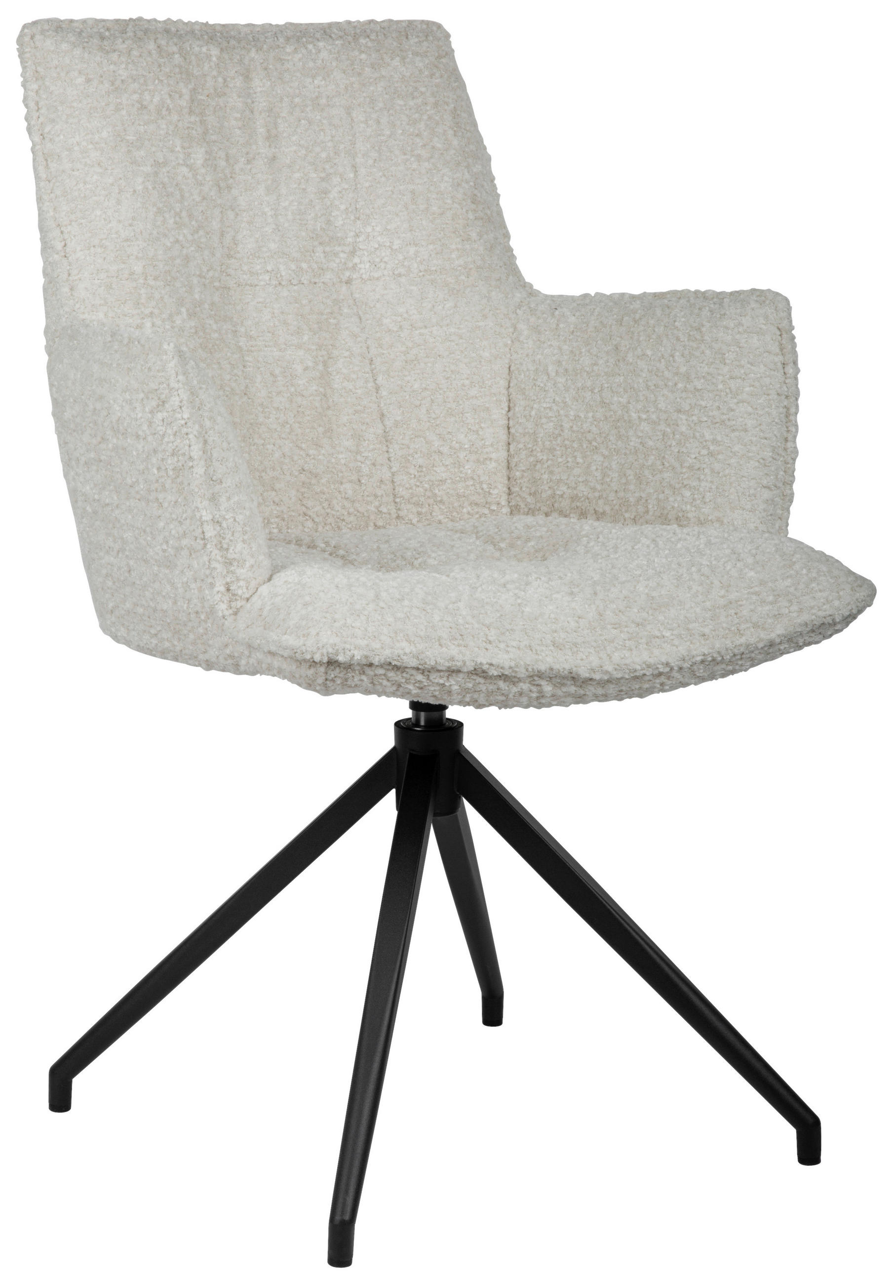 ARMLEHNSTUHL  in Eisen Chenille  - Beige/Schwarz, Design, Textil/Metall (59/89,5/63cm) - Novel
