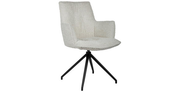 ARMLEHNSTUHL in Eisen Chenille - Beige/Schwarz, Design, Textil/Metall (59/89,5/63cm) - Novel