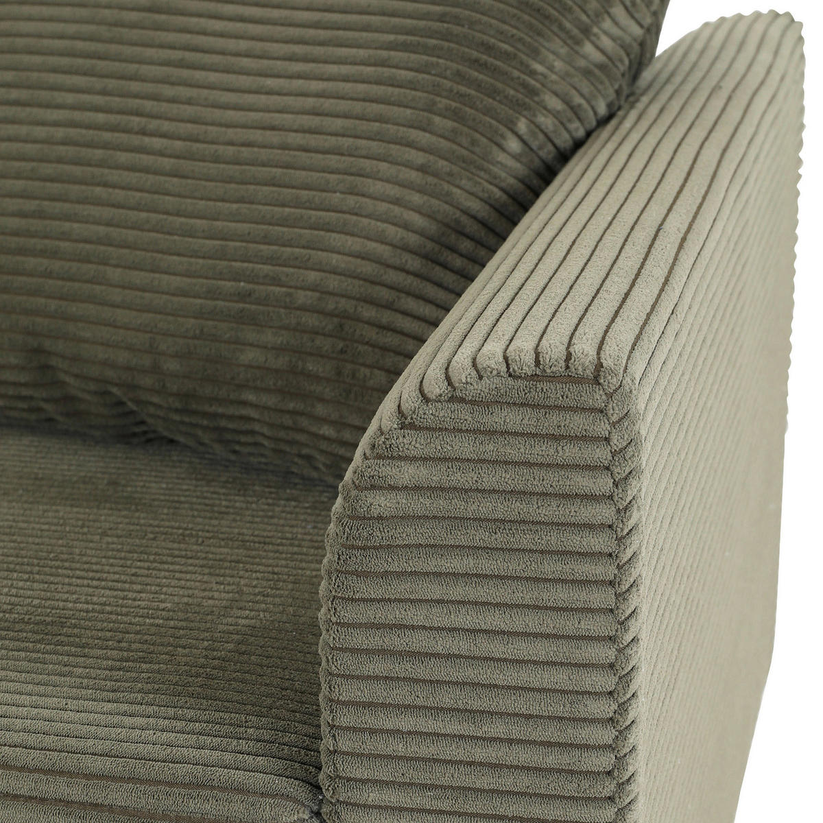 ECKSOFA Dunkelgrün Cord Rückenkissen, Rücken echt  - Dunkelgrün/Schwarz, KONVENTIONELL, Holz/Textil (150/218cm) - Carryhome
